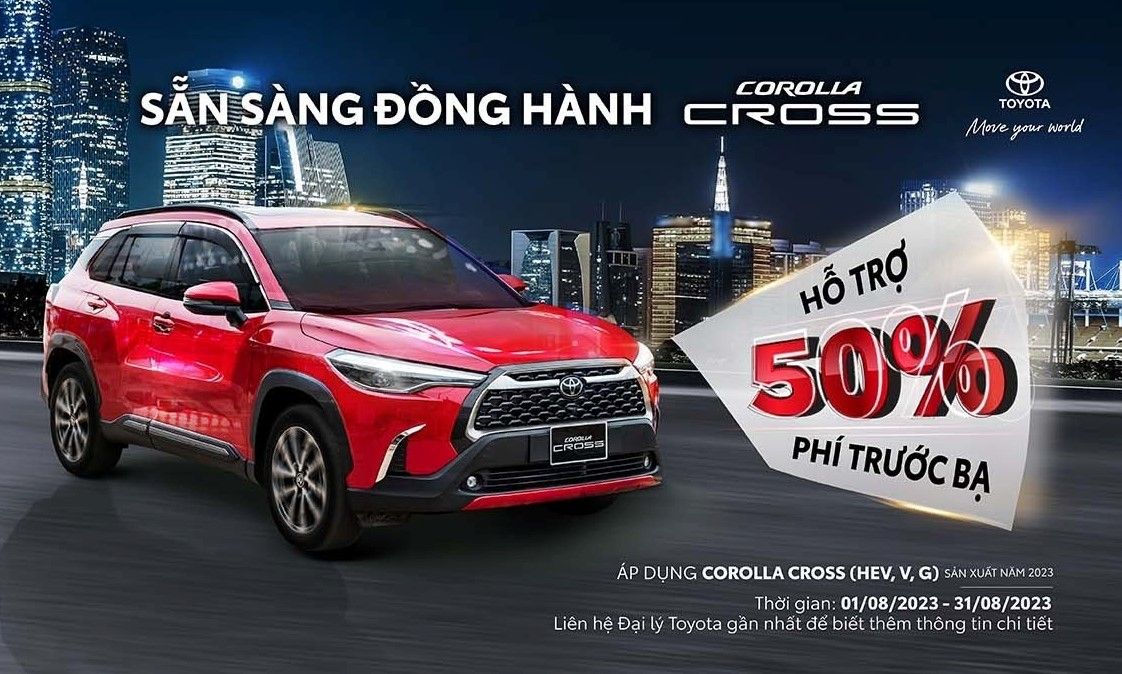 Chương trình khuyến mại từ hệ thống Đại lý Toyota dành cho xe Toyota Corolla Cross trong tháng 8/2023