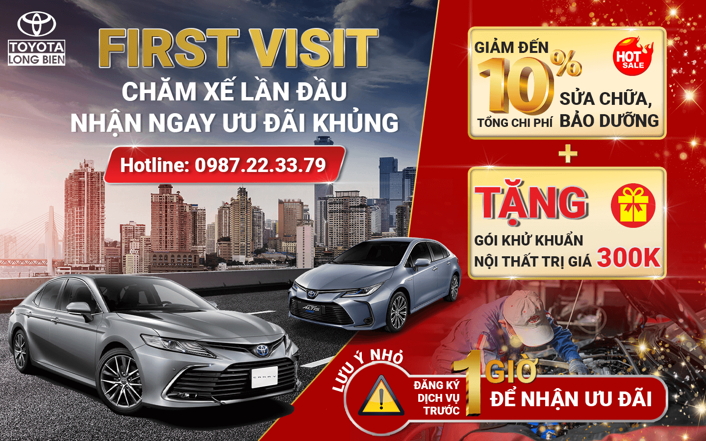 First visit – chương trình ưu đãi cho khách hàng sử dịch vụ lần đầu tiên tại Toyota Long Biên