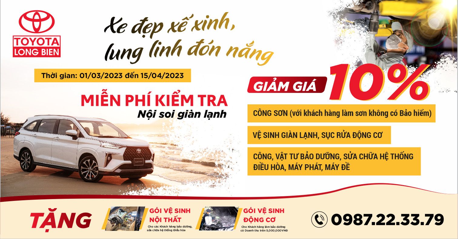 THÁNG 3 KHUYẾN MÃI DỊCH VỤ SIÊU HẤP DẪN TẠI TOYOTA LONG BIÊN